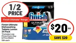Ritchies Finish Ultimate Dishwashing Tablets Lemon offer