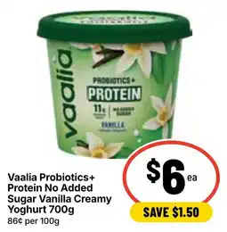 Ritchies Vaalia Probiotics+ Protein No Added Sugar Vanilla Creamy Yoghurt offer