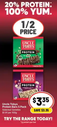 Ritchies Uncle Tobys Protein Bars 5 Pack offer
