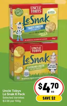 Ritchies Uncle Tobys Le Snak 6 Pack offer
