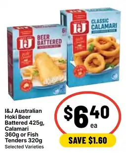 Ritchies I&J Australian Hoki Beer Battered Calamari Fish Tenders offer