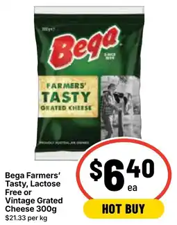 Ritchies Bega Farmers' Tasty, Lactose Free or Vintage Grated Cheese offer