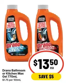 Ritchies Drano Bathroom or Kitchen Max Gel offer