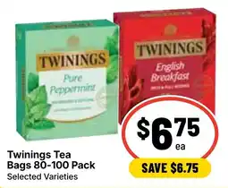 Ritchies Twinings Tea Bags Selected Varieties offer