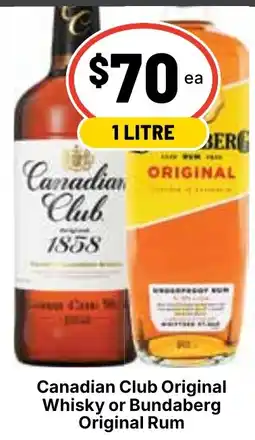 Ritchies Canadian Club Original Whisky or Bundaberg Original Rum offer