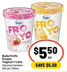 Ritchies Bulla FroYo Frozen Yoghurt offer