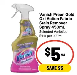 Ritchies Vanish Preen Gold Oxi Action Fabric Stain Remover Spray offer