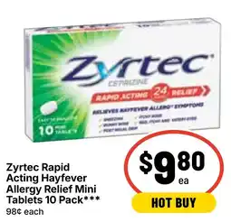 Ritchies Zyrtec Rapid Acting Hayfever Allergy Relief Mini Tablets offer