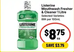 Ritchies Listerine Mouthwash Fresher & Cleaner offer