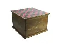 LivingStyles Solid Mango Wood Timber Trunk Chest with Reversi Board Lid offer