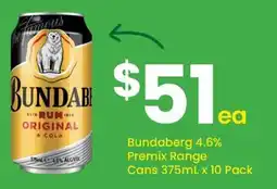 The Bottle O Bundaberg Original & Cola offer