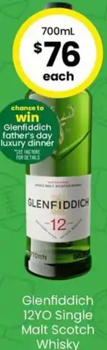 The Bottle O Glenfiddich 12YO Single Malt Scotch Whisky offer