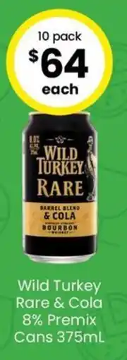 The Bottle O Wild Turkey Rare & Cola offer