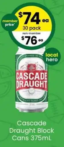 The Bottle O Cascade Draught Block Cans offer