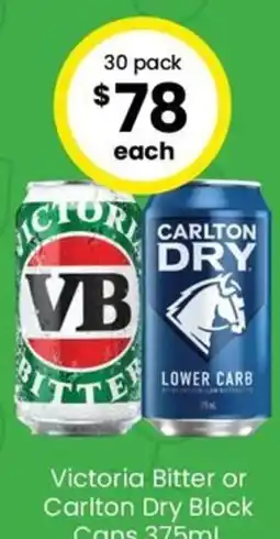 The Bottle O Victoria Bitter or Carlton Dry Block offer