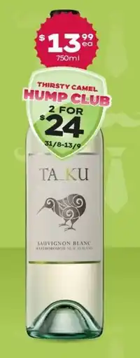 Thirsty Camel Ta_Ku Sauvignon Blanc offer