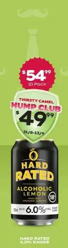 Thirsty Camel Hard Rated Alcoholic Lemon offer