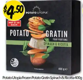 Potato Utopia Frozen Potato Gratin Spinach & Ricotta