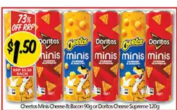 NQR Cheetos Minis Cheese & Bacon or Doritos Cheese Supreme offer