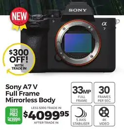 Teds Cameras Sony A7 V Full Frame Mirrorless Body offer