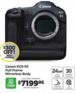 Teds Cameras Canon EOS R3 Full Frame Mirrorless Body offer