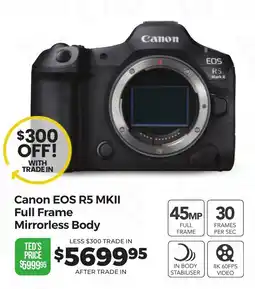 Teds Cameras Canon EOS R5 MKII Full Frame Mirrorless Body offer