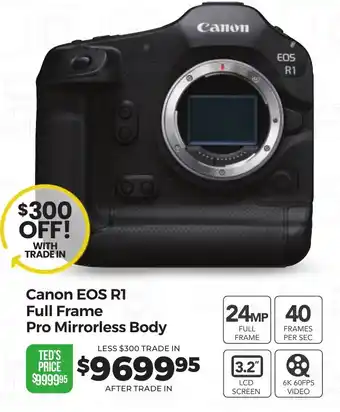 Canon EOS R1 Full Frame Pro Mirrorless Body