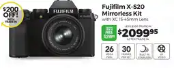 Teds Cameras Fujifilm X-S20 Mirrorless Kit with XC 15-45mm Lens offer