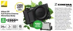 Teds Cameras Nikon ZR Full Frame Cinema Mirrorless Body offer