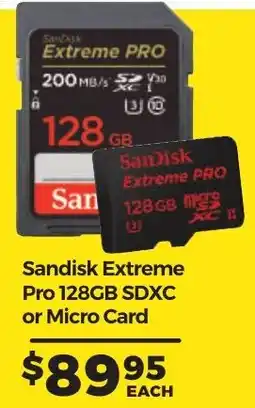 Teds Cameras Sandisk Extreme Pro 128GB SDXC or Micro Card offer