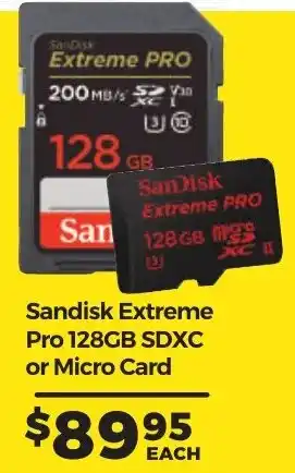 Sandisk Extreme Pro 128GB SDXC or Micro Card