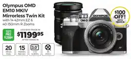Teds Cameras Olympus OMD EM10 MKIV Mirrorless Twin Kit offer