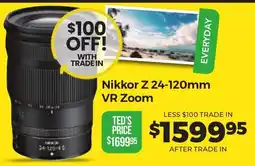 Teds Cameras Nikkor Z 24-120mm VR Zoom offer
