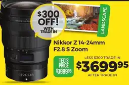 Teds Cameras Nikkor Z 14-24mm F2.8 S Zoom offer