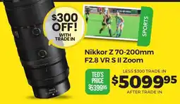 Teds Cameras Nikkor Z 70-200mm F2.8 VR S II Zoom offer