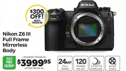 Teds Cameras Nikon Z6 III Full Frame Mirrorless Body offer