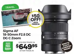 Teds Cameras Sigma AF 18-50mm F2.8 DC DG C Zoom offer