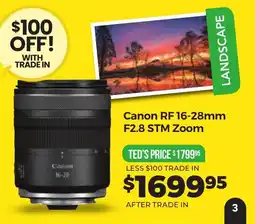Teds Cameras Canon RF 16-28mm F2.8 STM Zoom offer