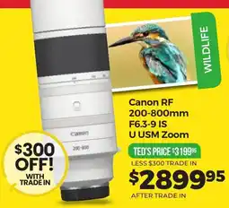 Teds Cameras Canon RF 200-800mm F6.3-9 IS U USM Zoom offer