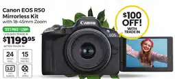 Teds Cameras Canon EOS R50 Mirrorless Kit with 18-45mm Zoom offer