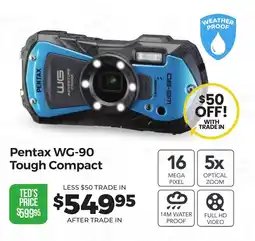 Teds Cameras Pentax WG-90 Tough Compact offer