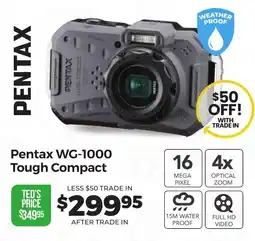 Teds Cameras Pentax WG-1000 Tough Compact offer