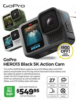 Teds Cameras GoPro HERO13 Black 5K Action Cam offer
