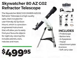 Teds Cameras Skywatcher 80 AZ G02 Refractor Telescope offer