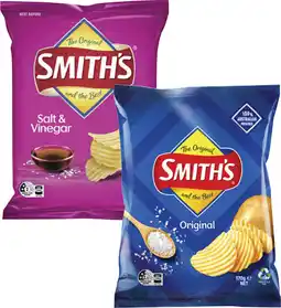 Coles Smith's Crinkle Cut Potato Chips-170g offer