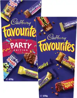 Coles Cadbury Favourites 470g or Toblerone Tinies 368g offer