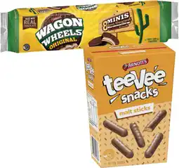 Coles Arnott's TeeVee Snacks or Wagon Wheel Biscuits 175g-190g offer