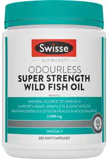 Coles Swisse Ultiboost Odourless Super Strength Wild Fish Oil Capsules offer