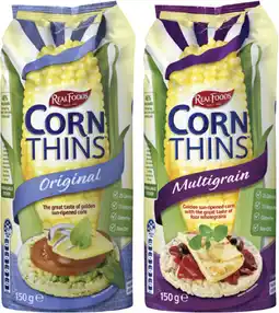 Coles Real Foods Corn Thins-150g offer