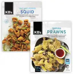 Coles KB's Salt & Pepper Squid or Prawns 300g-360g offer